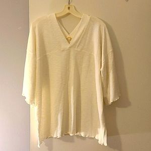 Ivory, soft, ribbed, flowy light weight top